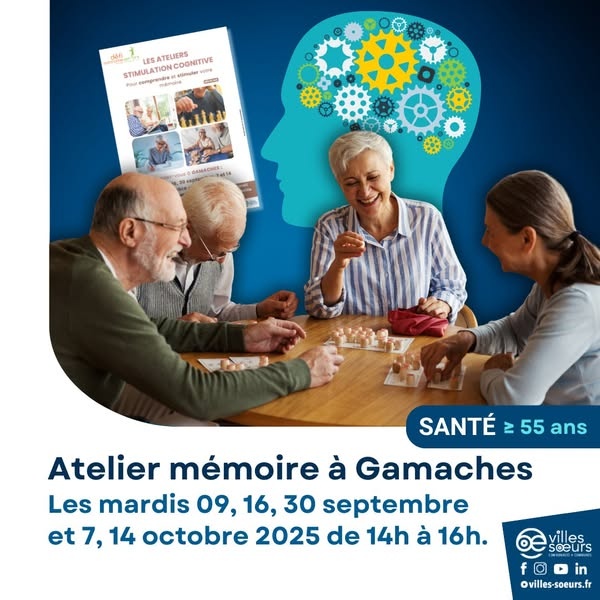 Ateliers mémoire gratuits ouverts à tous à partir de 55 ans.