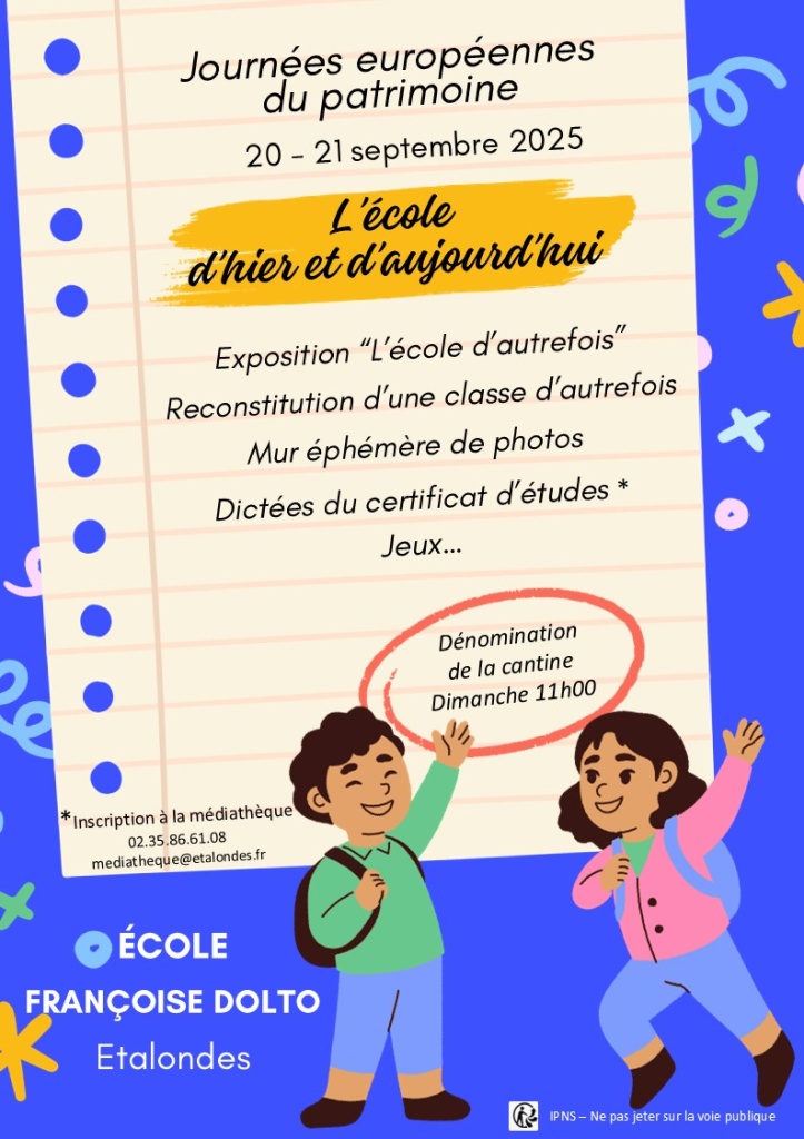 Journées du Patrimoine et Forum des associations les 20 et 21 septembre à Etalondes