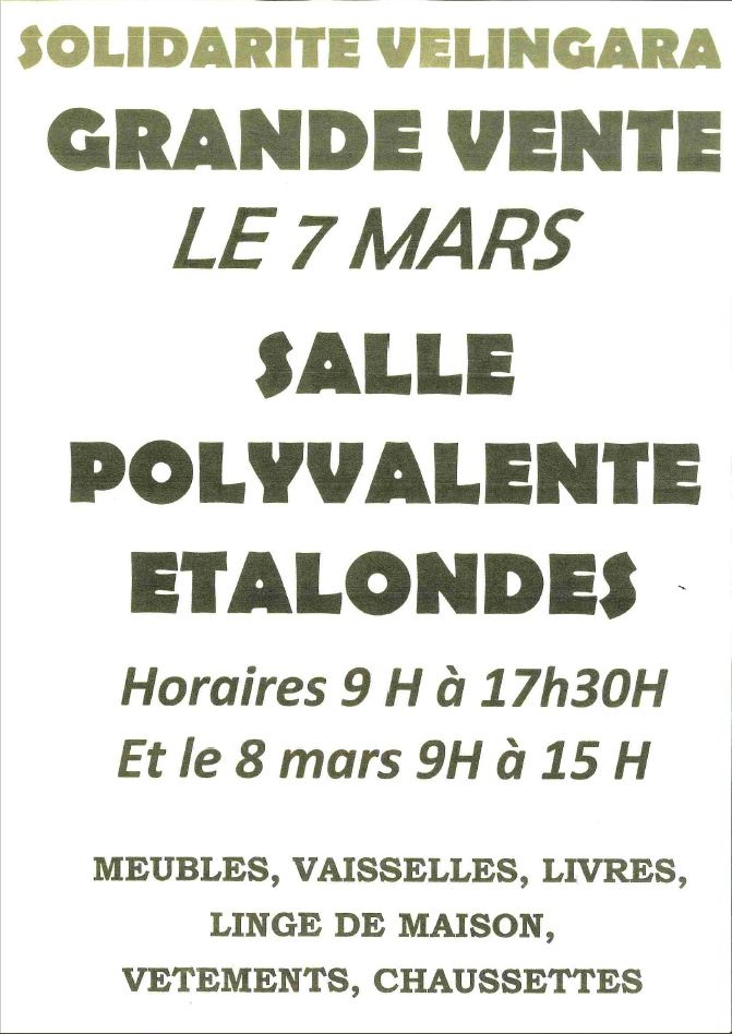 Grande vente Solidarité Vélingara